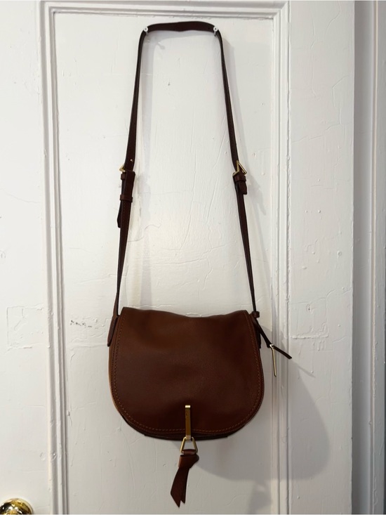 Vera Bradley Handbags - Vera Bradley Camel Leather Crossbody Shoulder Bag